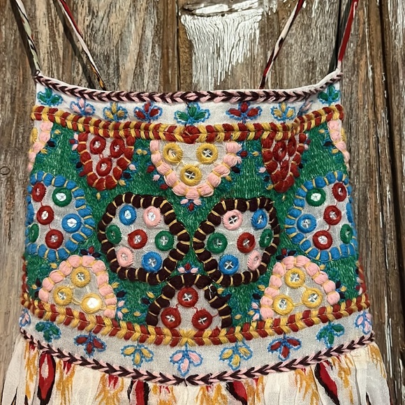 EUC ZARA STRAPY EMBELLISHED FLIRTY MINI DRESS, size small - Picture 5 of 9